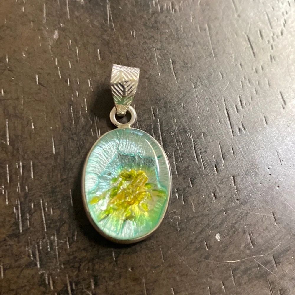 Dichoric Glass Sterling Silver Pendant - Picture 1 of 4